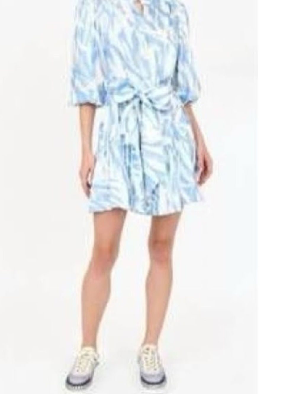 Christy Lynn Light Blue Tie-Waist Shirt Dress - Women